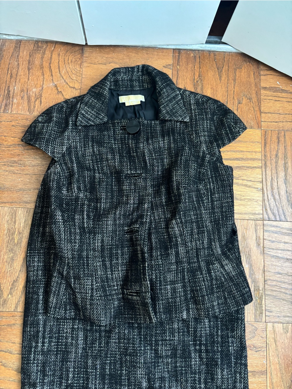 Michael Kors Black Tweed Skirt Set